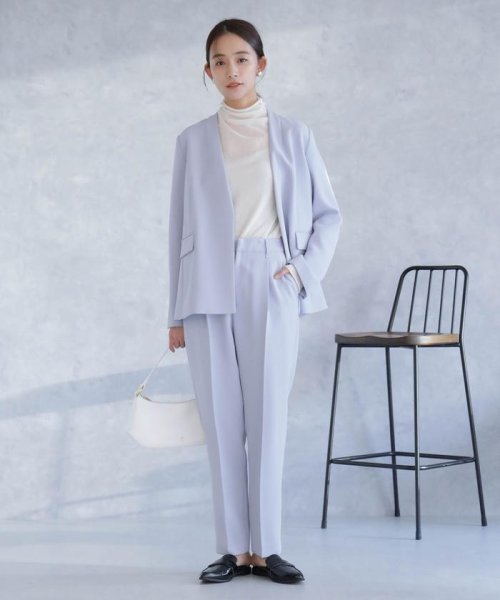 デイリーファンクション ラペルレスジャケット(セットアップ可） デイリーファンクション 羽織としてさらっとラフに着回しやすいデザイン