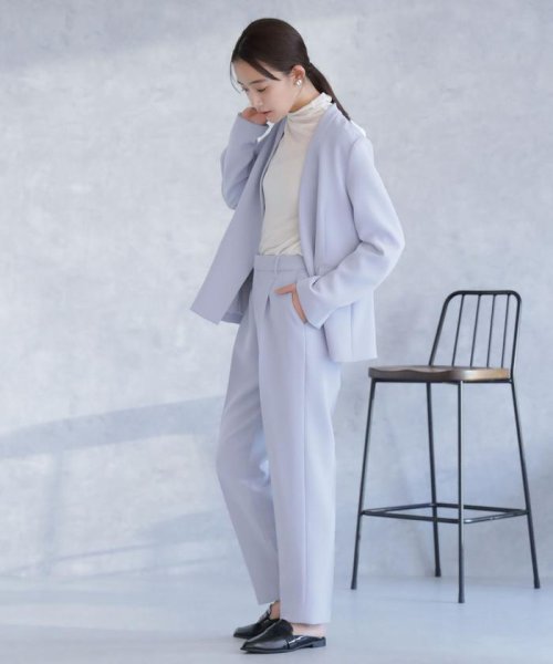 デイリーファンクション ラペルレスジャケット(セットアップ可） デイリーファンクション 羽織としてさらっとラフに着回しやすいデザイン