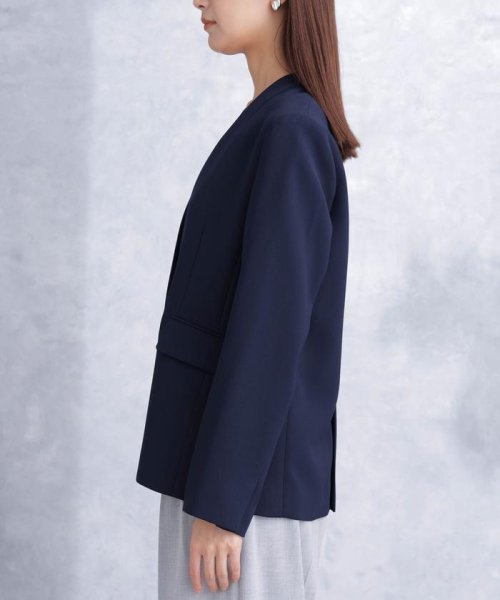 デイリーファンクション ラペルレスジャケット(セットアップ可） デイリーファンクション 羽織としてさらっとラフに着回しやすいデザイン