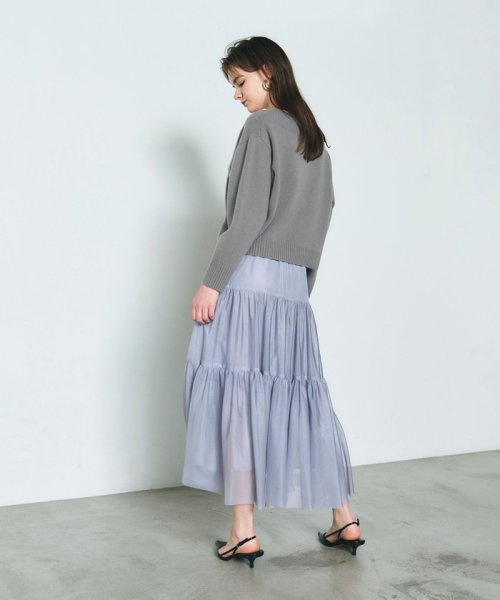 チュールティアードスカート 