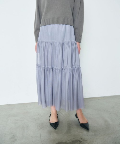 チュールティアードスカート 