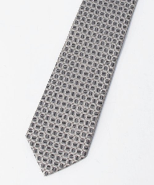シャンパンゴールド＆サークルパターンネクタイ 