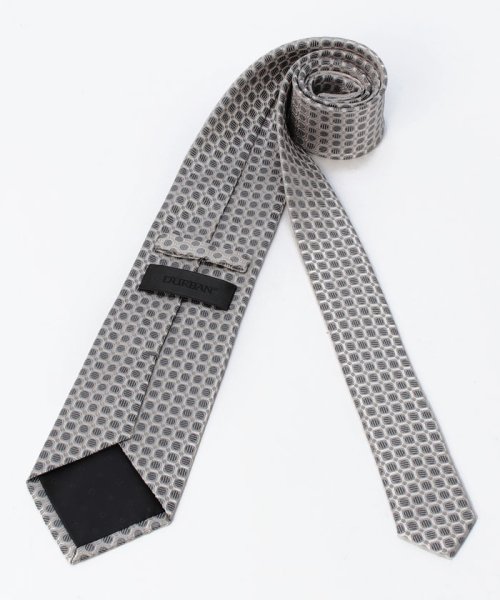 シャンパンゴールド＆サークルパターンネクタイ 
