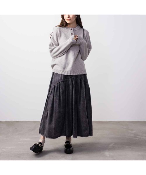 MAC HOUSE(women)(マックハウス（レディース）)/NAVY ネイビー ネップヘンリーネックニット GL－1253635/img07