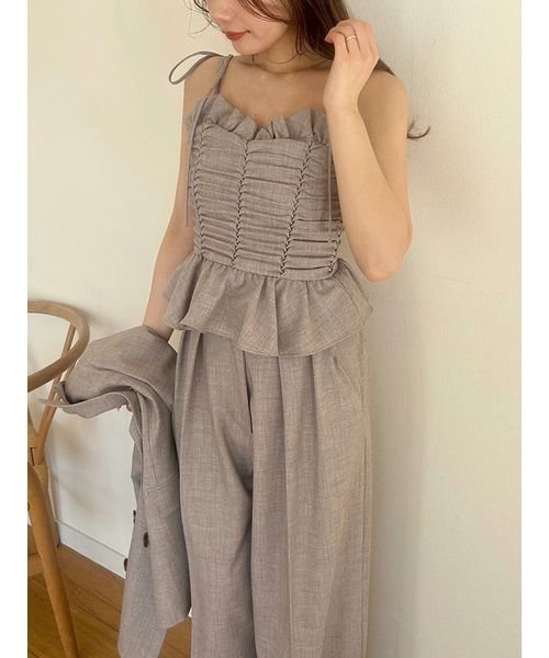 Sustainableギャザーデザインビスチェ 予めご了承ください