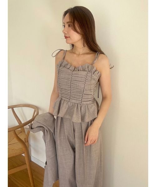 Sustainableギャザーデザインビスチェ 予めご了承ください