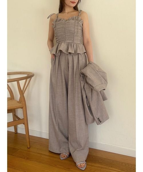 Sustainableギャザーデザインビスチェ 予めご了承ください