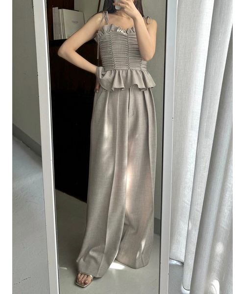 Sustainableギャザーデザインビスチェ 予めご了承ください