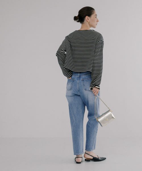 ワイドテーパードデニムパンツ 