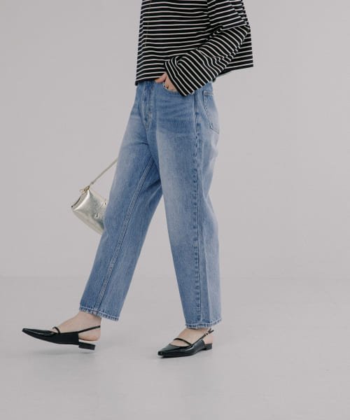 ワイドテーパードデニムパンツ 