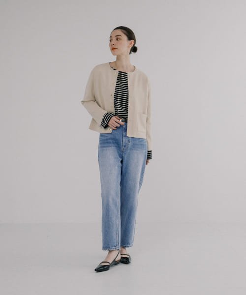 ワイドテーパードデニムパンツ 