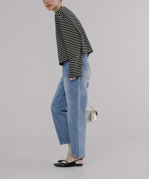 ワイドテーパードデニムパンツ 