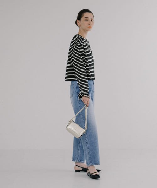 ワイドテーパードデニムパンツ 