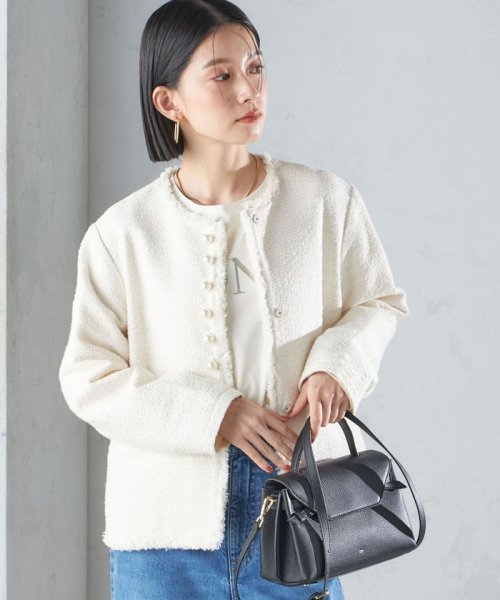 SHIPS WOMEN(シップス　ウィメン)/〈セレモニー対応可〉スラブ ツイード ノーカラー ジャケット 24SS（セットアップ対応）◇/img37