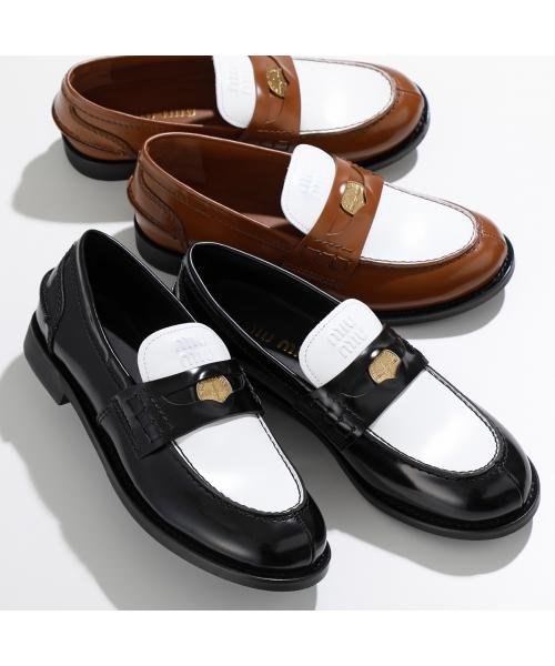 miumiu デニム 息苦しい リボン ビジュー フラットシューズ 