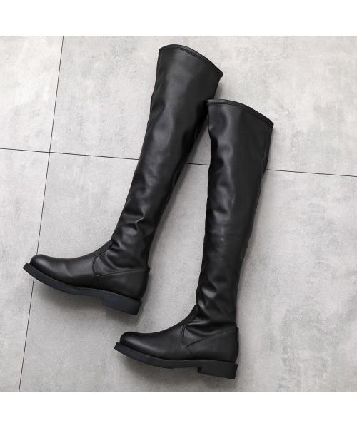 MM6ストレッチベルベットニーハイブーツ