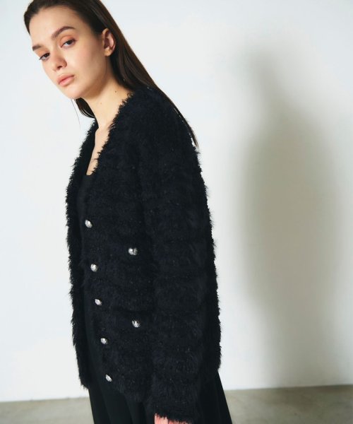 フェザーツイードニットカーディガン 