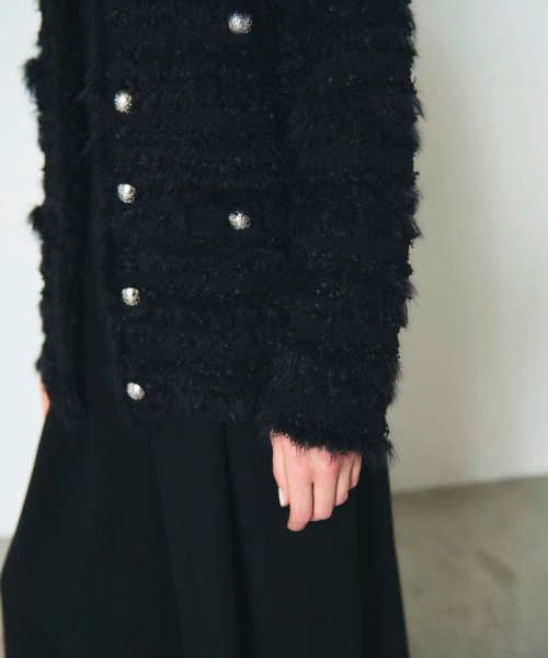 フェザーツイードニットカーディガン 