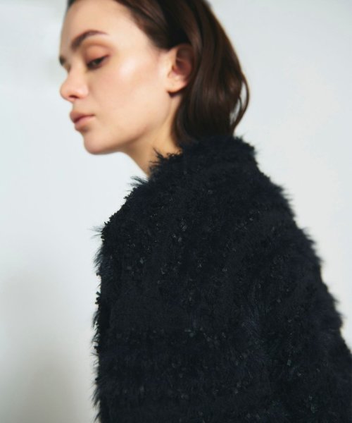 フェザーツイードニットカーディガン 