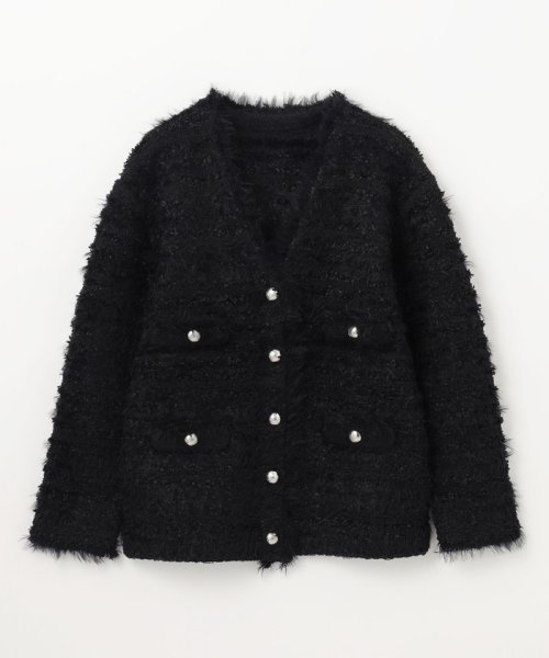 フェザーツイードニットカーディガン 