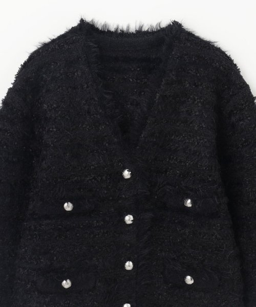 フェザーツイードニットカーディガン 