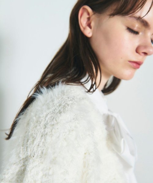 フェザーツイードニットカーディガン 