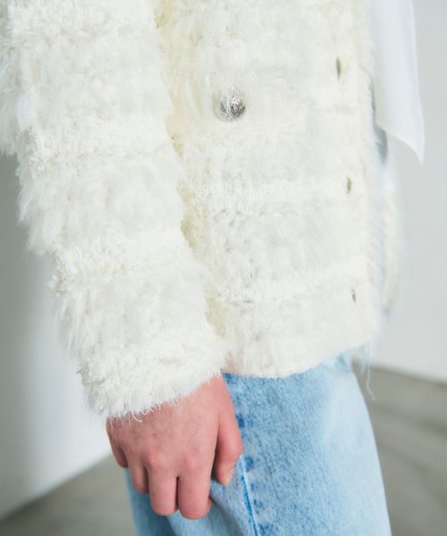 フェザーツイードニットカーディガン 