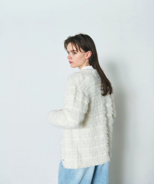 フェザーツイードニットカーディガン 