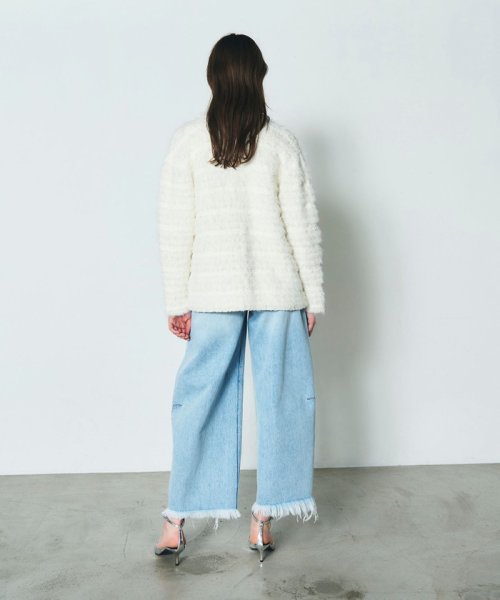 フェザーツイードニットカーディガン 