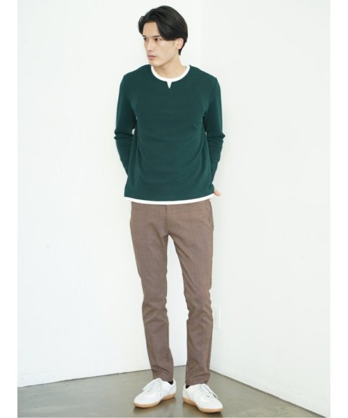 ふくれワッフル フェイクキーネック長袖Tシャツ メンズ Tシャツ カットソー カジュアル インナー ビジネス ギフト プレゼント 人気・おすすめ｜使いやすい・旅行におすすめ 品質保証 全国発送 正規品・日本国内発送・安心保証付き