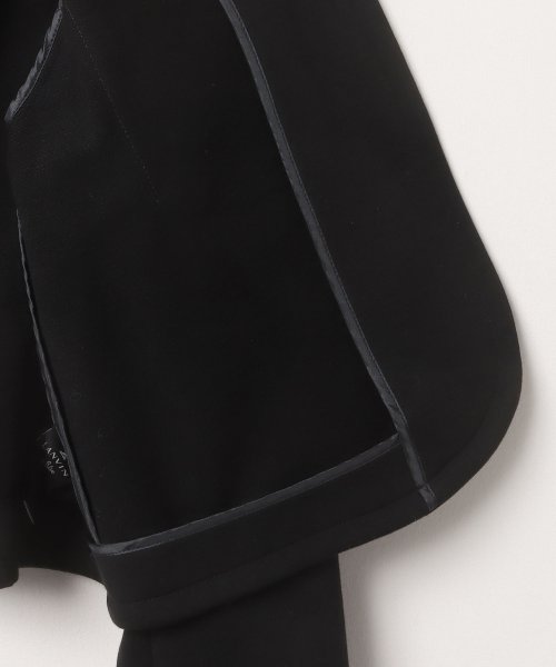 裏毛ノーカラーショートジャケット 