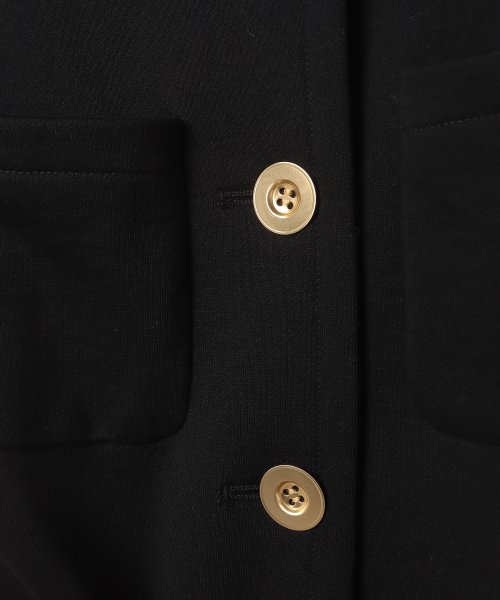 裏毛ノーカラーショートジャケット 