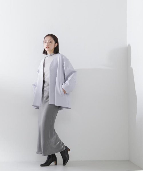 NATURAL BEAUTY BASIC(ナチュラルビューティーベーシック)/ノーカラーフォルムハーフコート　24SS/img25