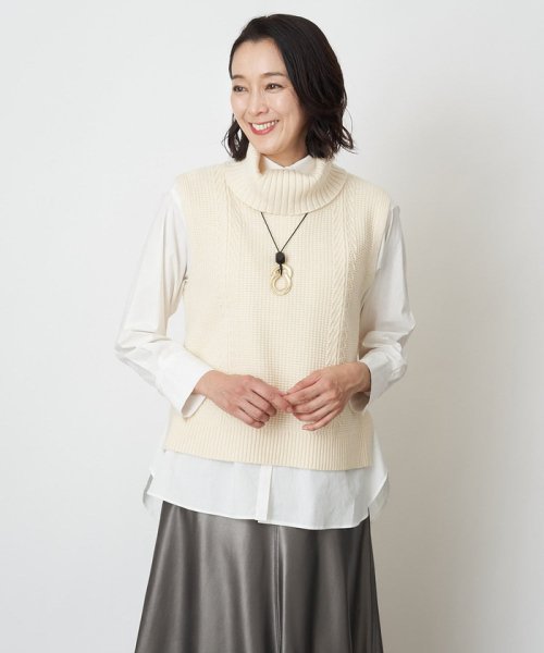 カノコ編オフタートルニットベスト 