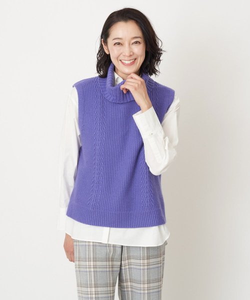 カノコ編オフタートルニットベスト 