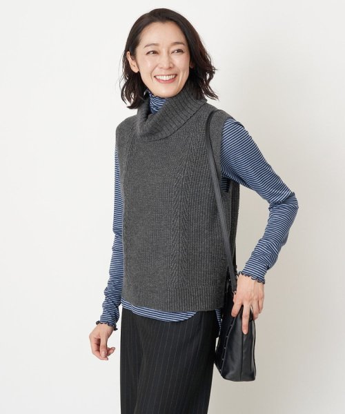 カノコ編オフタートルニットベスト 