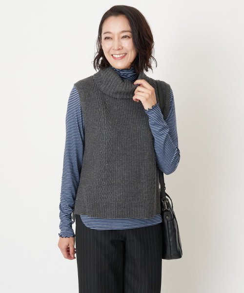 カノコ編オフタートルニットベスト 