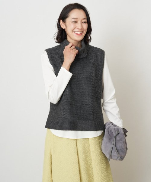 カノコ編オフタートルニットベスト 