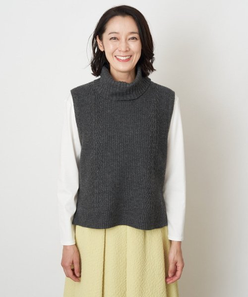 カノコ編オフタートルニットベスト 