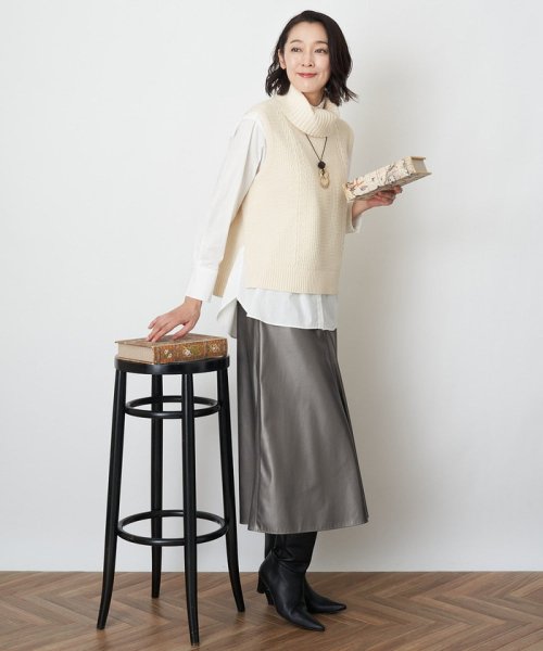 カノコ編オフタートルニットベスト 