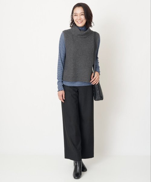 カノコ編オフタートルニットベスト 