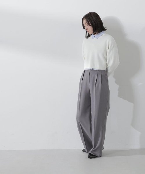 NATURAL BEAUTY BASIC(ナチュラルビューティーベーシック)/クロップドニット＆シャツセット　24SS/img14