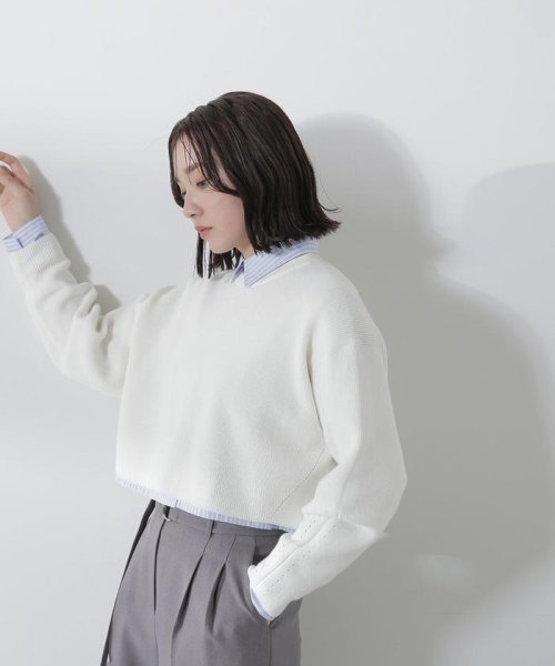 NATURAL BEAUTY BASIC(ナチュラルビューティーベーシック)/クロップドニット＆シャツセット　24SS/img19