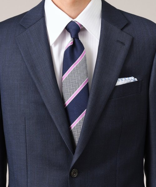 【縁起の良いネクタイ】矢絣ストライプ　シルクネクタイ 