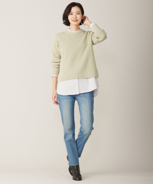 J.PRESS LADIES(J．プレス　レディス)/【WEB限定カラーあり・洗える】CLEAR COTTON BLEND サイドスリット ニット/img01