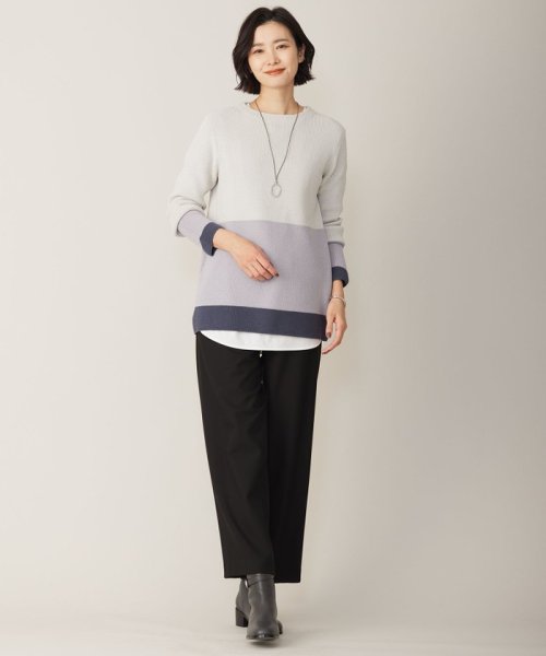 J.PRESS LADIES（LARGE SIZE）(J．プレス　レディス（大きいサイズ）)/【洗える】CLEAR COTTON BLEND カラーブロック ニット/img02