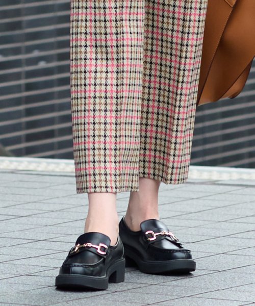 【お出かけ服】後ろウエストゴム のびのびチェックのクロップドパンツ【MIROGLIO LANA】 