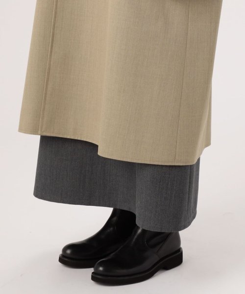 ウールギャバジンスタンドカラー トレンチコート 