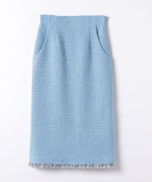 【セットアップ対応商品】ジオリカラメツイードハイウエストタイトスカート こちらの商品はボトムス単品でのお届けになります フィッティングモデル 詳細画像 172cm B82 W66 H92　着用サイズ：02