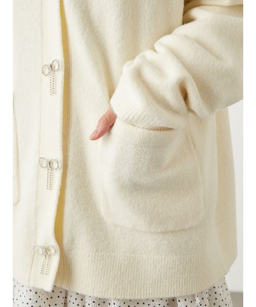 ビジューリボンボタンミドルカーディガン(505825624)｜阪急百貨店公式